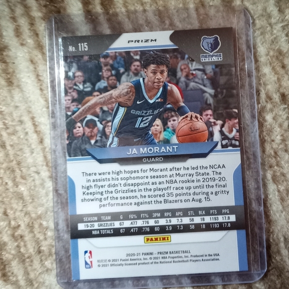 Ja Morant Green Prizm 2020-21 - Picture 5 of 5